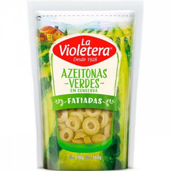 Azeitona La Violetera Verde Fatiada sem Caroco 160g