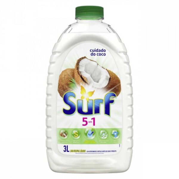 Lava Roupas Liquido Surf Cuidado do Coco 5 em 1 3l