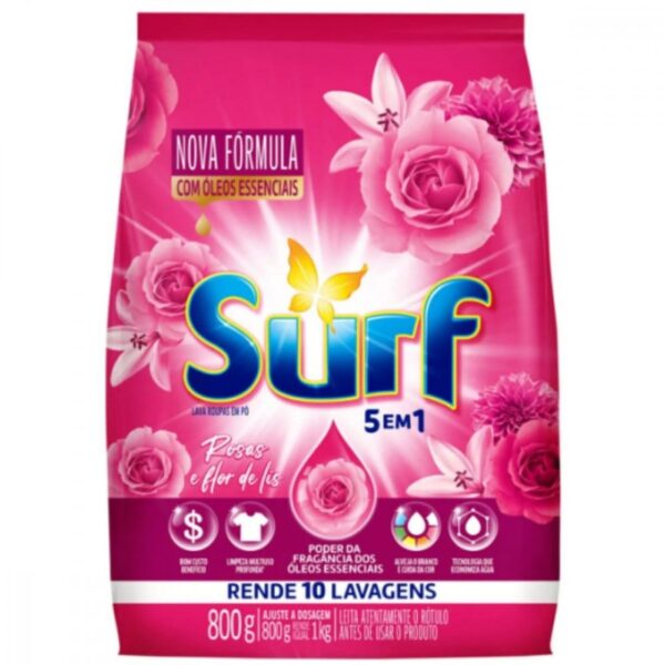 Detergente em Po Surf Rosas e Flor de Lis 800g