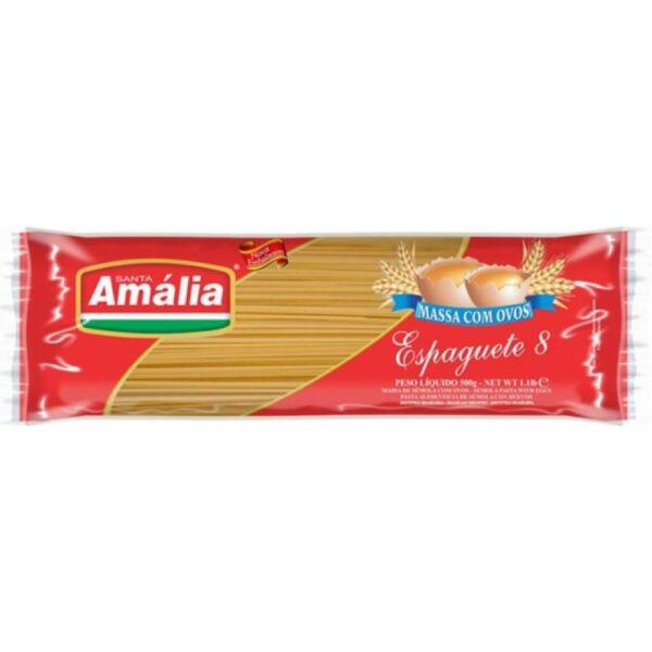 Macarrao Santa Amalia Espaguete Nº 8 Massa Com Ovos 500g