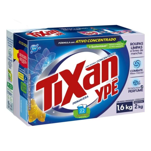 Detergente em Po Tixan Concentrado Primavera 1,6kg