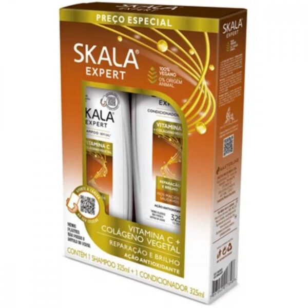 Kit Shampoo Skala Vit. C e Colageno Vegetal 325ml + Condicionador 325ml