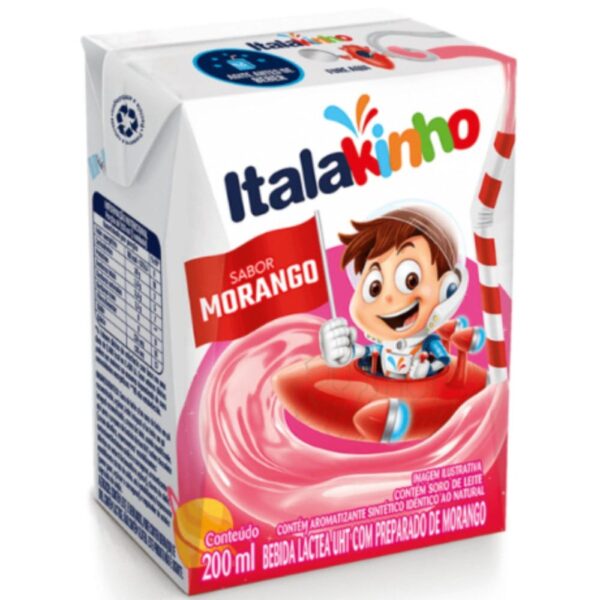 Achocolatado Italakinho Morango Pronto 200ml