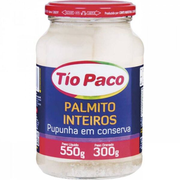 Palmito Pupunha Tio Paco Inteiro em Conserva 300g