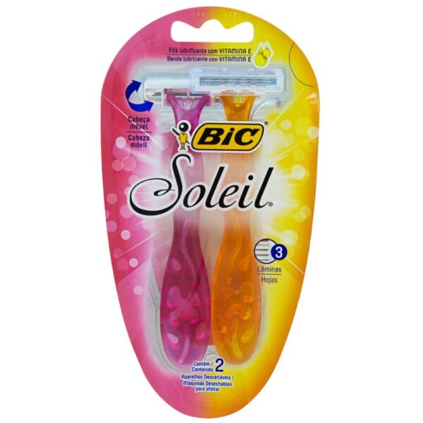 Aparelho de Depilacao Bic Fem Soleil Rosa e Laranja 2un