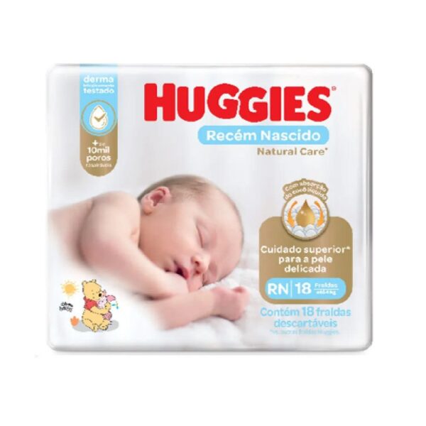 Fralda Huggies Natural Care Jumbo RN 18un