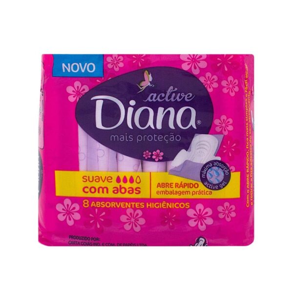 Absorvente Diana Com Abas Suave 8un