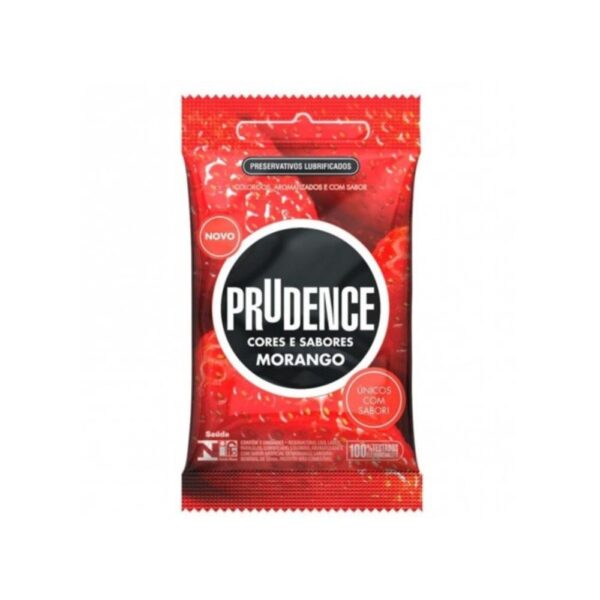 Preservativo Prudence Lubrificado Morango 3un