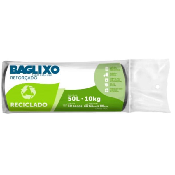 Saco de Lixo Baglixo Reforcado Preto 30X50L