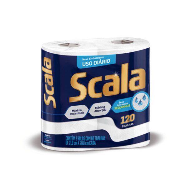 Toalha De Papel Scala Plus 120 Folhas Branca
